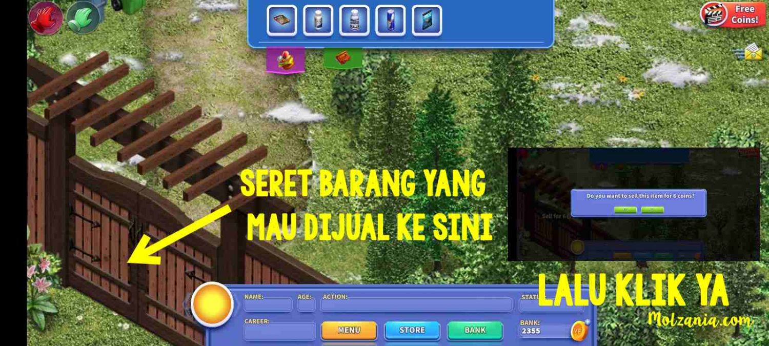 cara menjual barang di virtual families 3