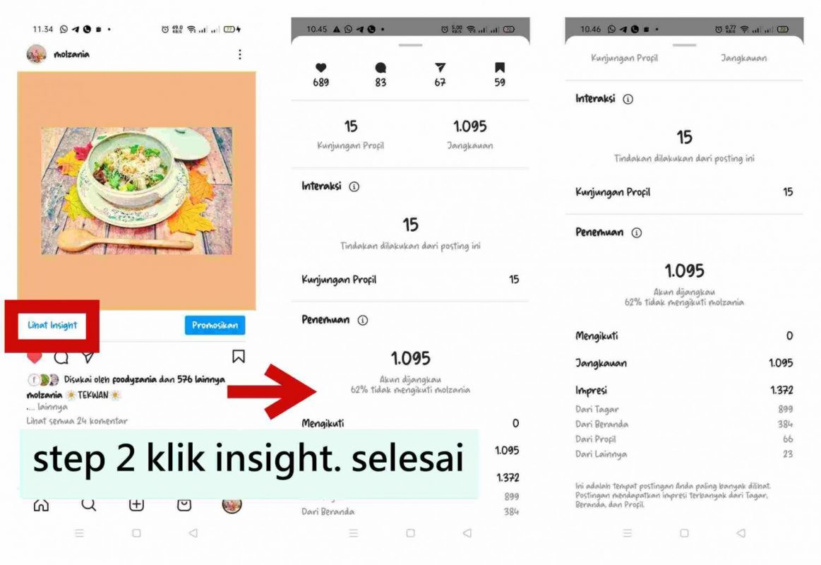 step 2 klik insight. selesai