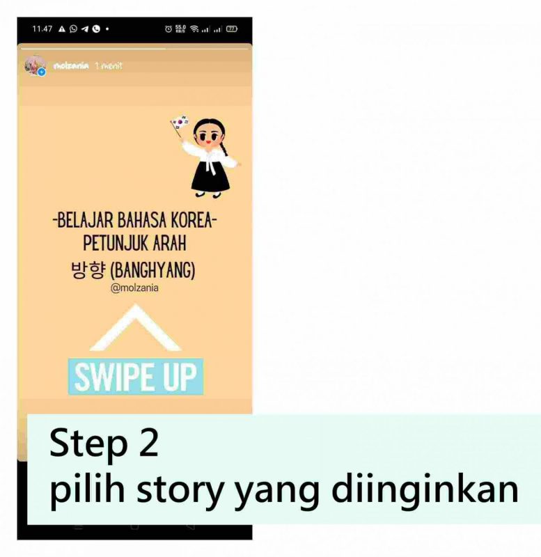 step 2 pilih story yang diinginkan