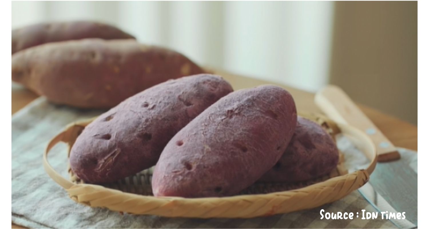 korean sweet potato bread roti ubi ungu