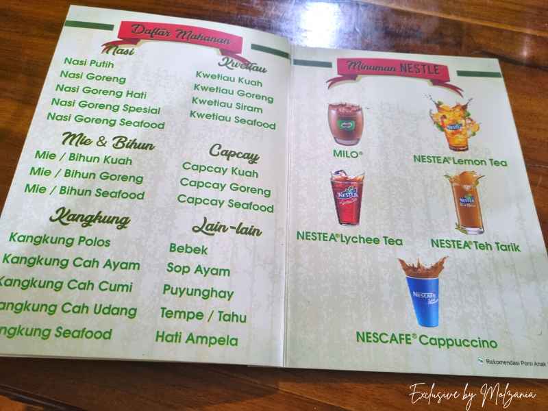 daftar menu makanan dan minuman ayam kalasan mang udin palembang