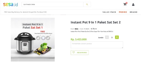 produk sesa instant pot harga