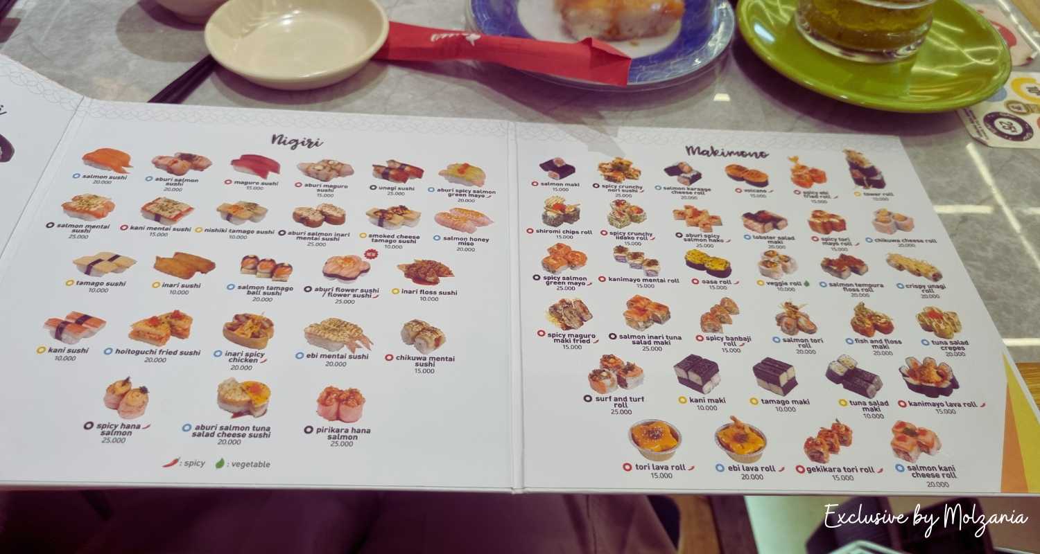 daftar menu dan harga sushi