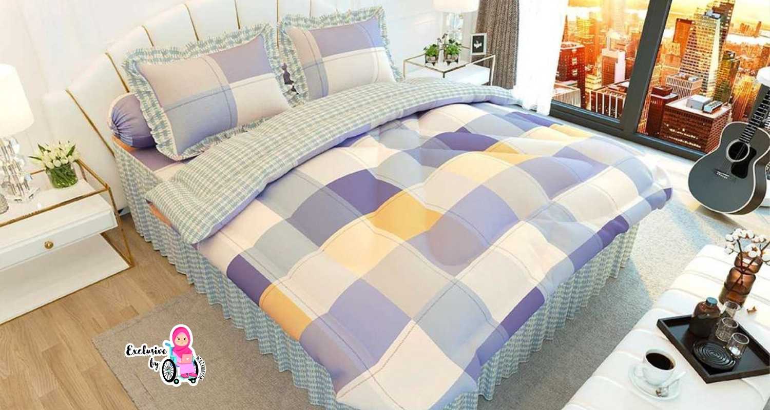 sprei motif kotak kotak